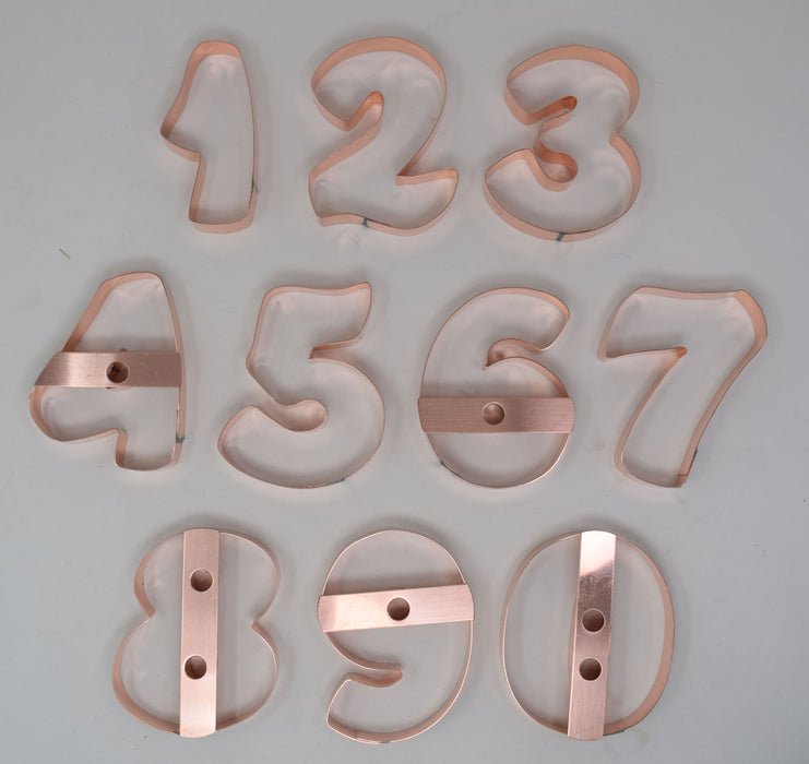 Copper Number Cookie Cutter – Handmade 4" Tall Baking Tool – Choose 0-9 for Cookies, Cakes, Crafts & Rustic Décor