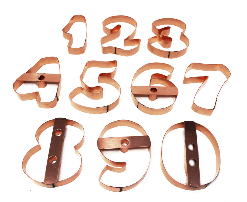 Copper Number Cookie Cutter – Handmade 4" Tall Baking Tool – Choose 0-9 for Cookies, Cakes, Crafts & Rustic Décor