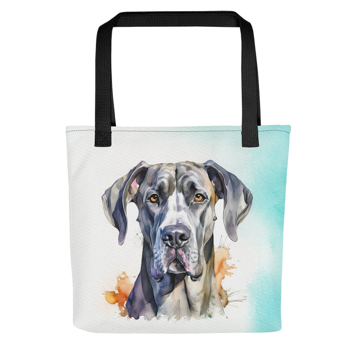 Great Dane Tote Bag – Watercolor Canvas Shopping Bag - The Fussy Pup - Tote Bag
