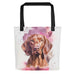 Vizsla Tote Bag – Watercolor Vizsla Canvas Bag, 15x15 with Black Handles - The Fussy Pup - 