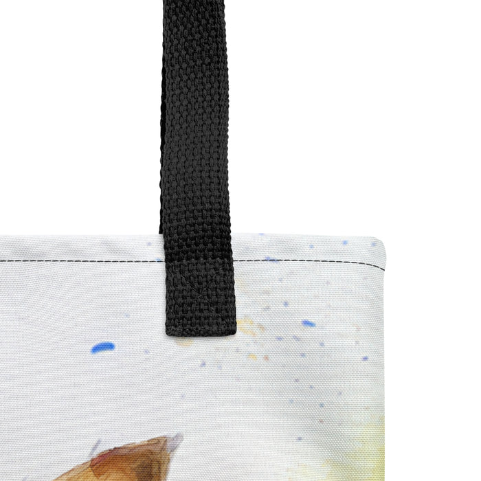Chihuahua Tote Bag – Watercolor Chihuahua Canvas Bag, 15x15 with Black Handles - The Fussy Pup - 