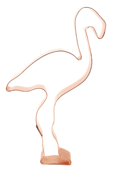 Copper Flamingo Cookie Cutter - Bird Cookie Cutter, 5.75 x 3.75 inches, Made in USA
