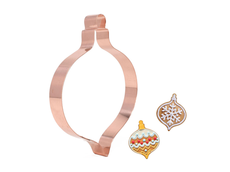 Big Copper Teardrop Ornament Cookie Cutter, Christmas Cookie Cutter, 5.75 x 4.5 inches, Made in USA