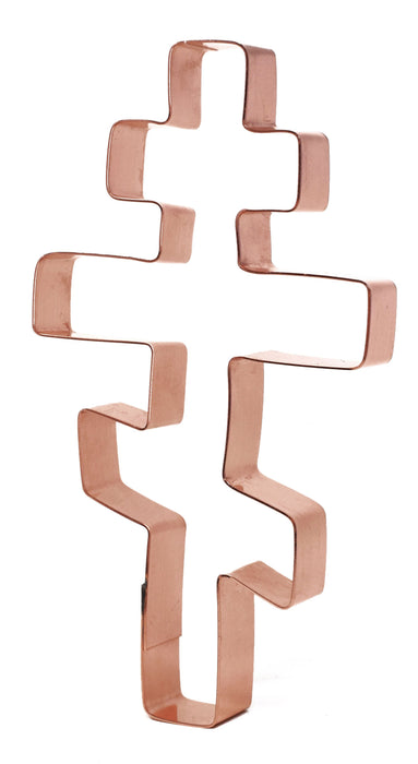 Copper Orthodox Cross Cookie Cutter - Religious Design (5.5 x 3 inches) - Made in USA