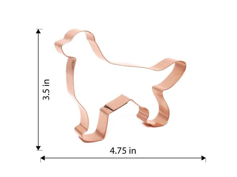 Copper Golden Retriever Cookie Cutter – Dog Silhouette (4.75 x 3.5 inches) - Made in USA