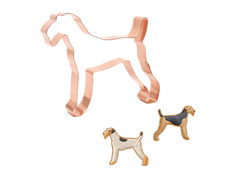 Copper Airedale Terrier Cookie Cutter - Dog Cookie Cutter, 4 x 4.25 inches, Made in USA
