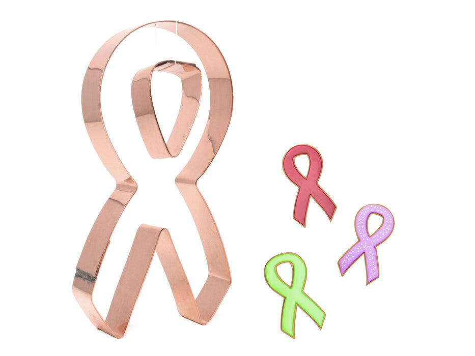 Copper Awareness Ribbon Cookie Cutter- 2 piece Cookie Cutter, Made in USA