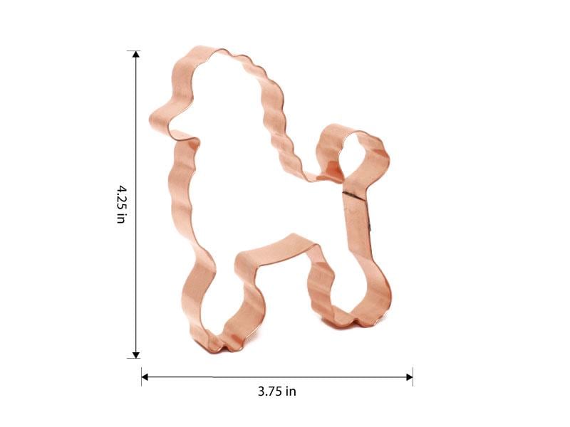 Copper Poodle Cookie Cutter - Dog Design (4.25 x 3.75 inches) - Made in USA