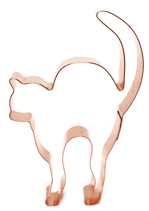 Copper Scaredy Cat Cookie Cutter - Halloween Cookie Cutter (5 x 3.5 inches) - Made in USA
