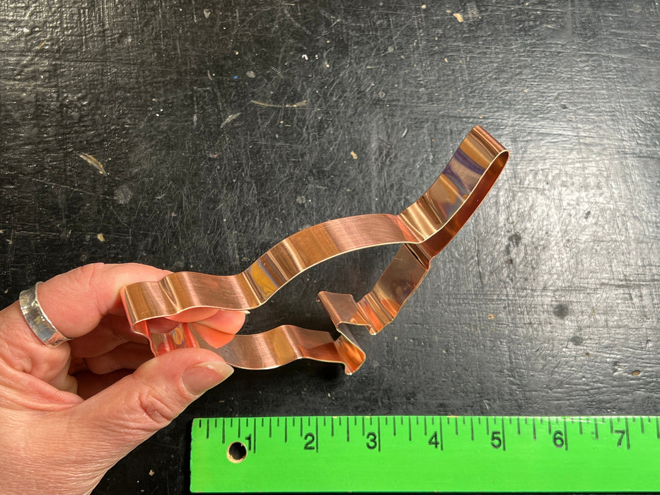 Copper Cat Cookie Cutter, 4 x 3.75 inches, Made in USA