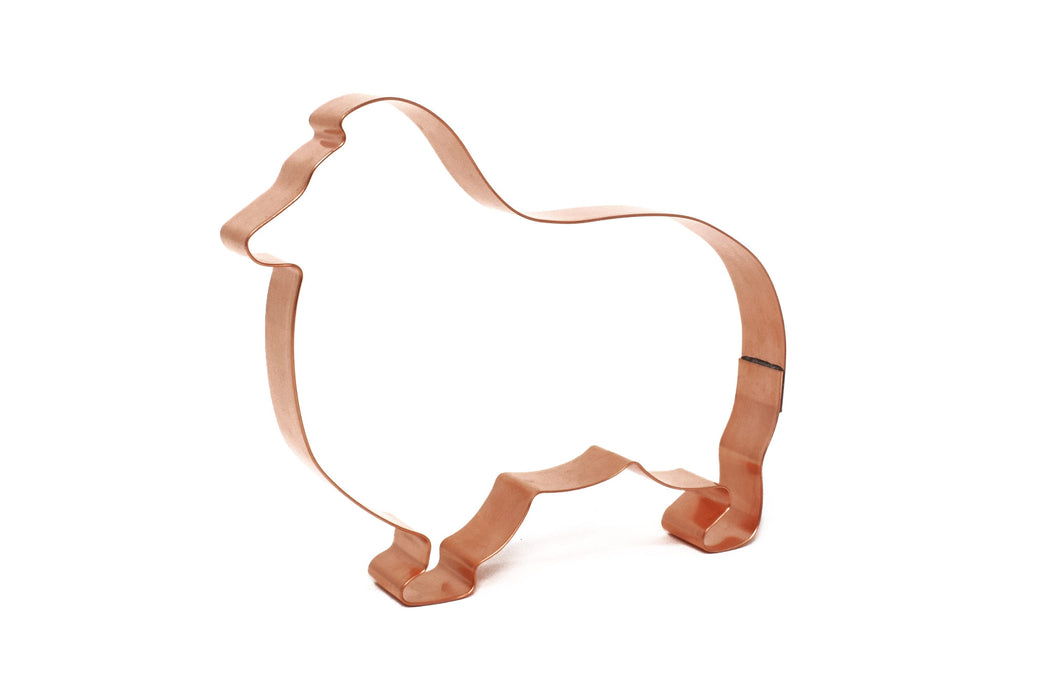 Copper Shetland Sheepdog Dog Cookie Cutter, 5.5 x 4.5 inches, Made in USA
