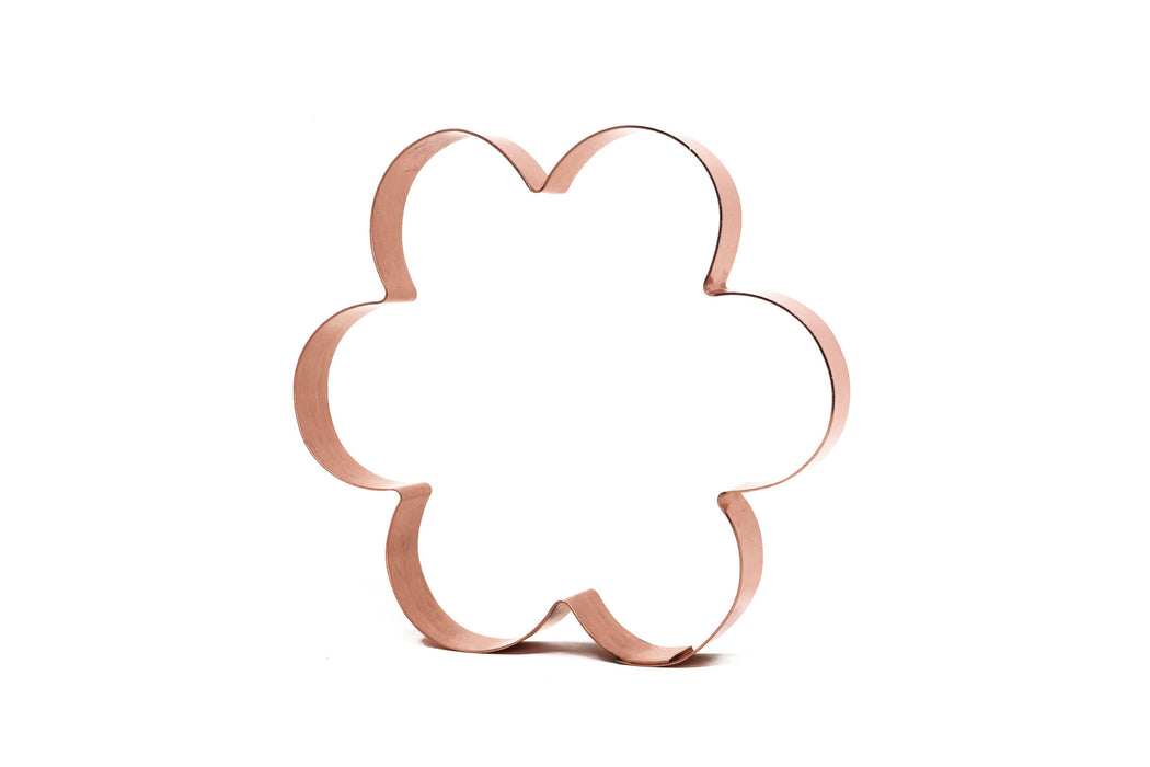 Copper Flower Cookie Cutter - Retro Floral Design (5.25 x 5 inches) - Made in USA