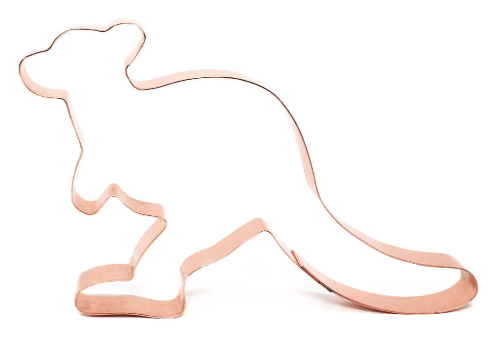 Large Copper Kangaroo Cookie Cutter - Nature Design (6.75 x 4.25 inches) - Made in USA
