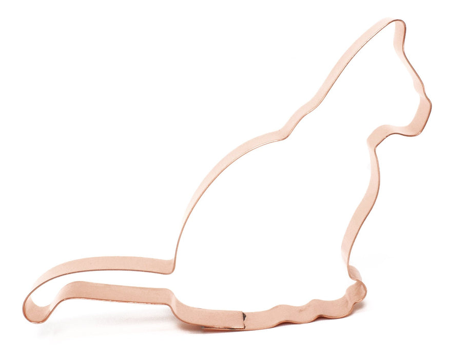 Copper Cat Cookie Cutter - Animal Cookie Cutter, 5 x 4.5 Inches, Made in USA