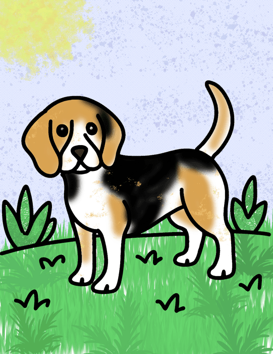 Free Beagle Coloring Page – Downloadable PNG - The Fussy Pup - Coloring Page