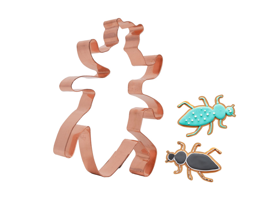 Cute Beetle Copper Cookie Cutter,  4.25 x 3.25 inches