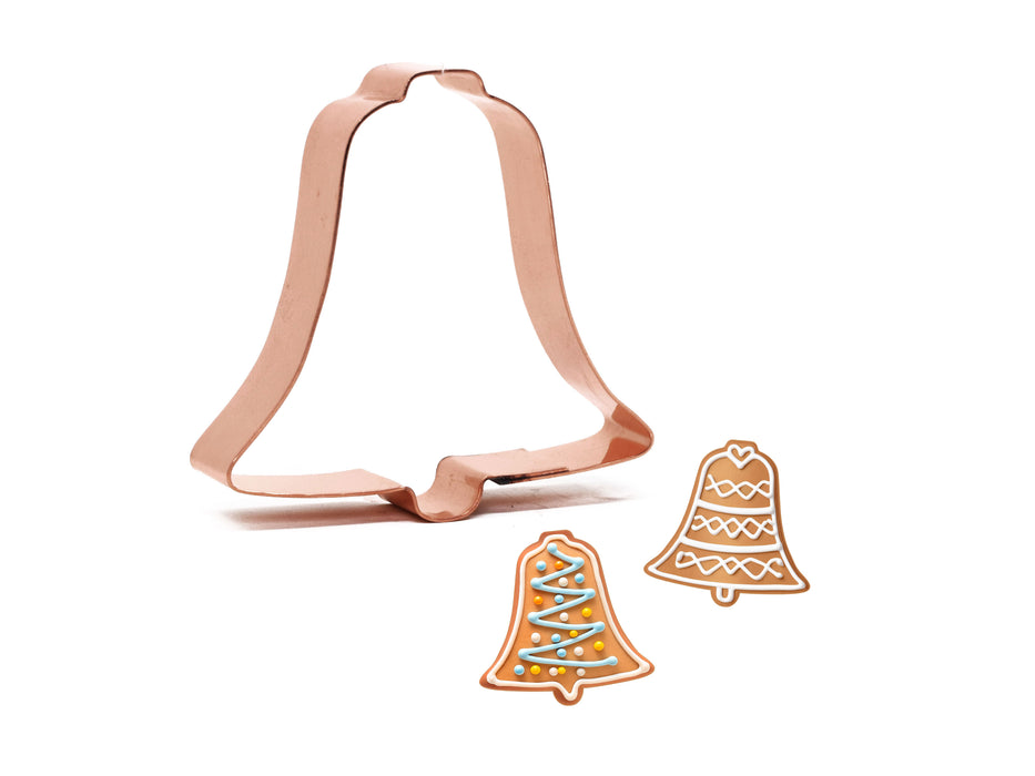 Small Old Fashioned Christmas Bell Copper Cookie Cutter, 2.75 inches