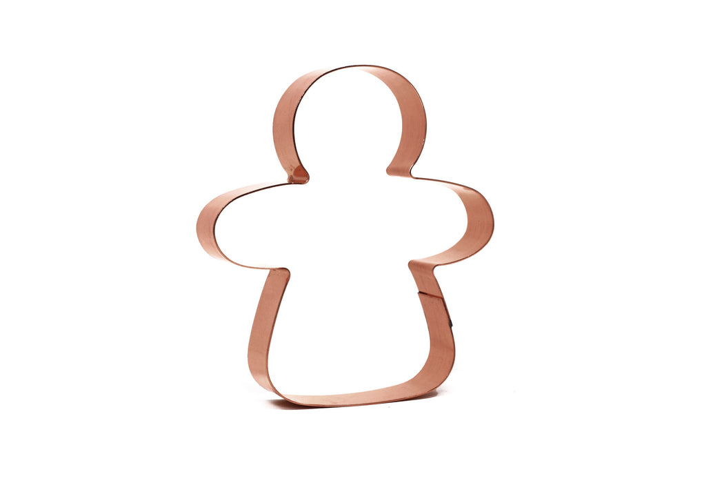 Copper Gingerbread Girl Cookie Cutter - Christmas Cookie Cutter, 4.5 x 3.75 Inches, Made in USA