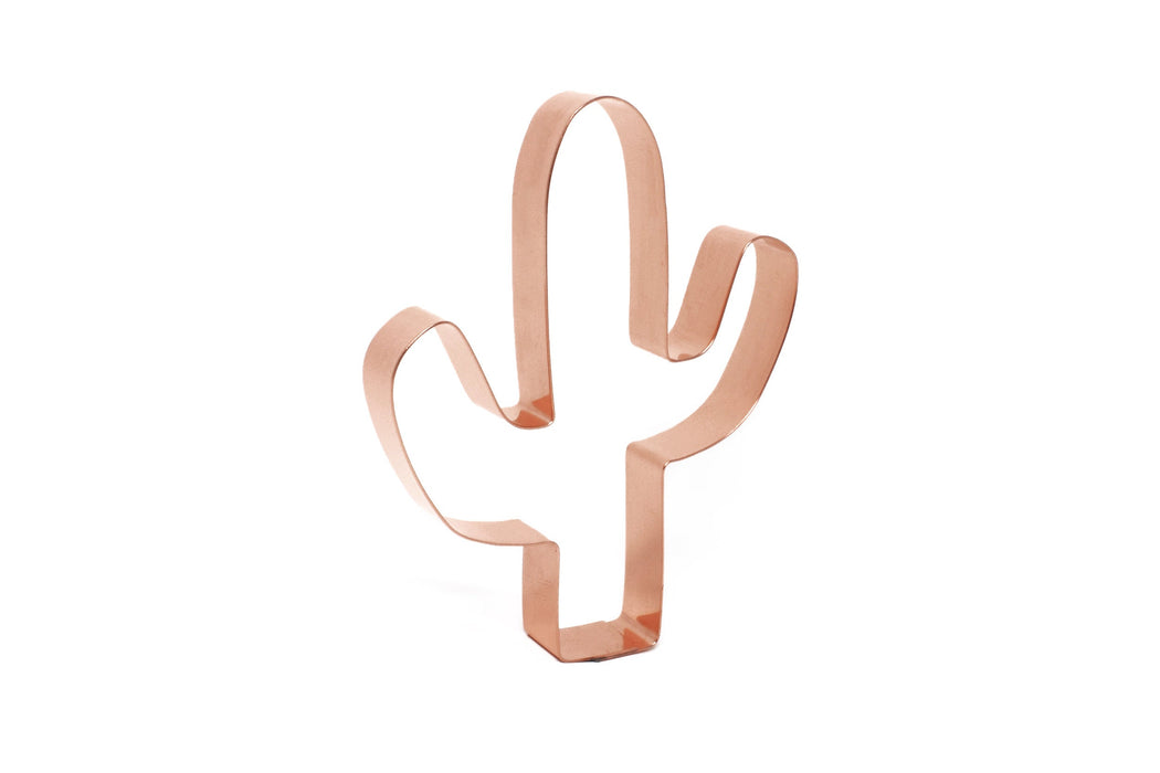 Copper Cactus Cookie Cutter - Simple Southwestern Cookie Cutter, 5.25 x 4.25 inches, Made in USA