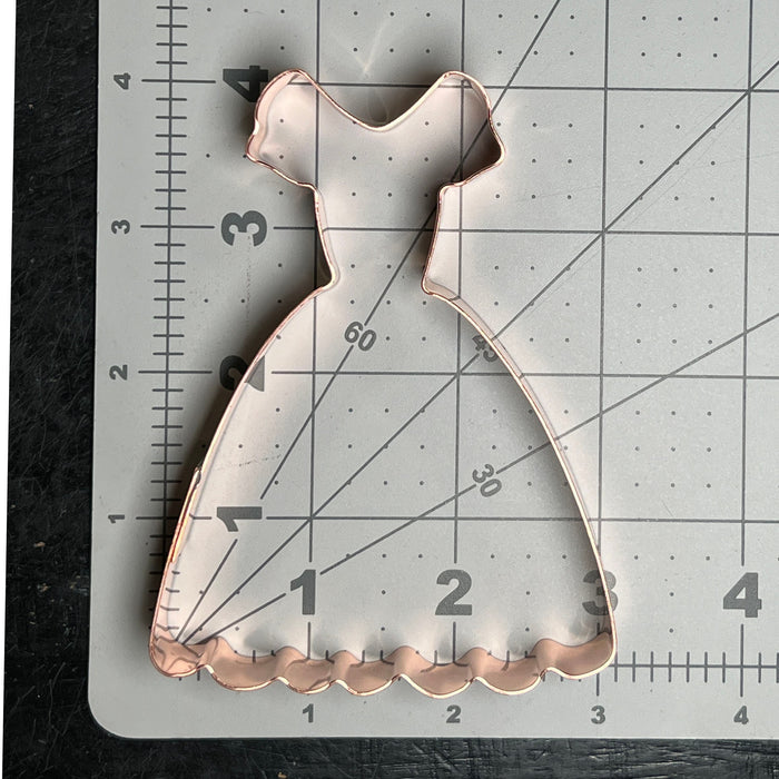 Copper Dress Cookie Cutter - Fashion Design (4 x 3.25 inches) - Made in USA