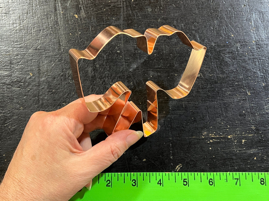 Copper Crossed Flags Cookie Cutter, 5 x 4.25 inches, Made in USA