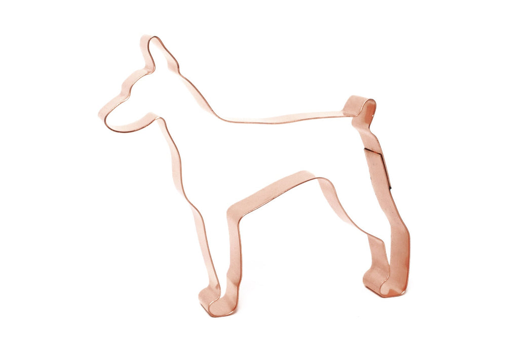 Doberman Pinscher Cookie Cutter: 4.5" Solid Copper, Made in USA