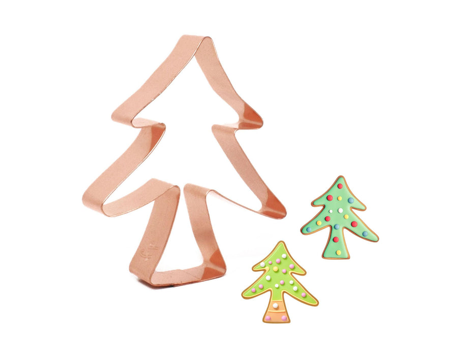 Copper Christmas Tree Cookie Cutter - Holiday Design (4 x 3.25 inches) - Made in USA
