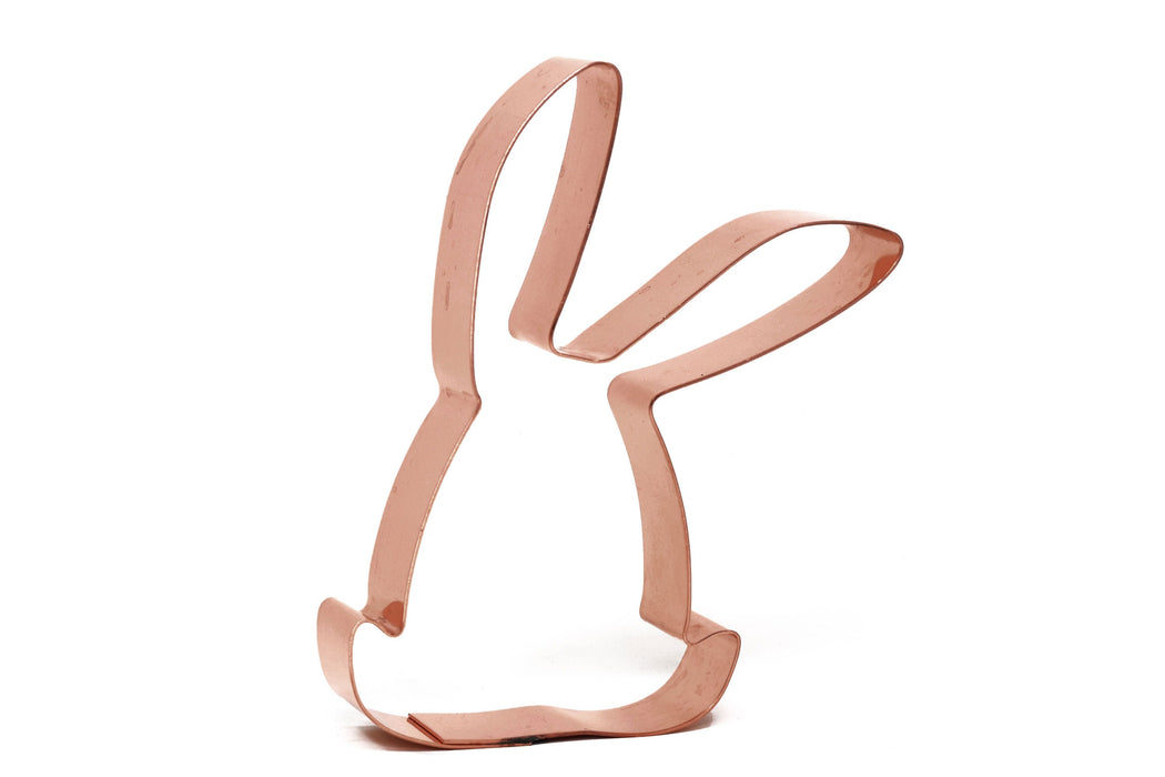 Solid Copper Sitting Bunny Cookie Cutter – Handmade USA Animal Baking Tool (4 x 2.75 inches)