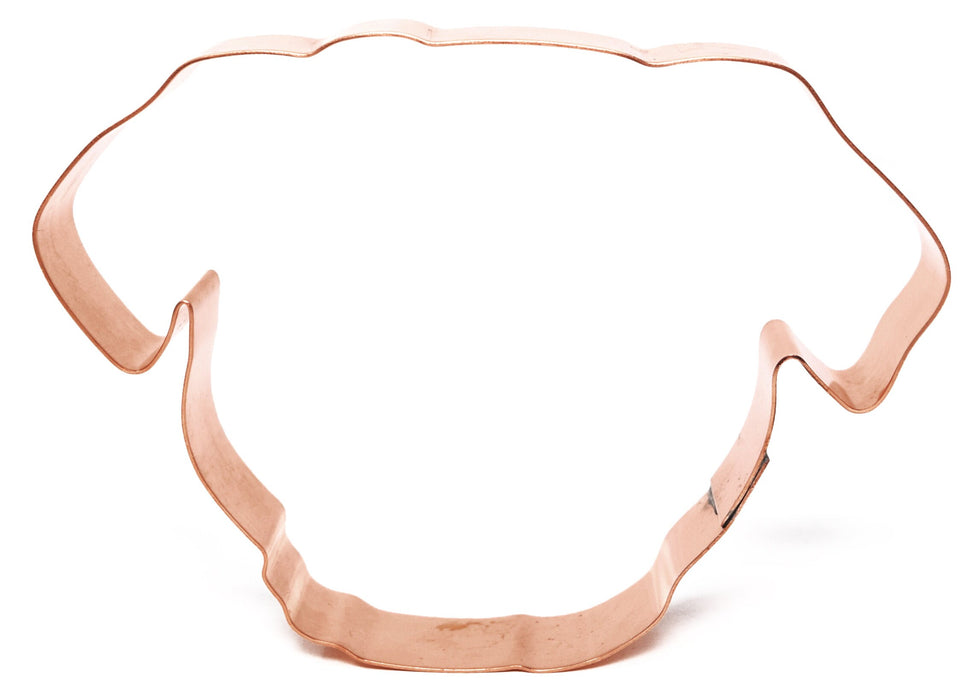 Copper Pug Face Cookie Cutter, Dog Cookie Cutter, 5 x 3.5 inches, Made in USA
