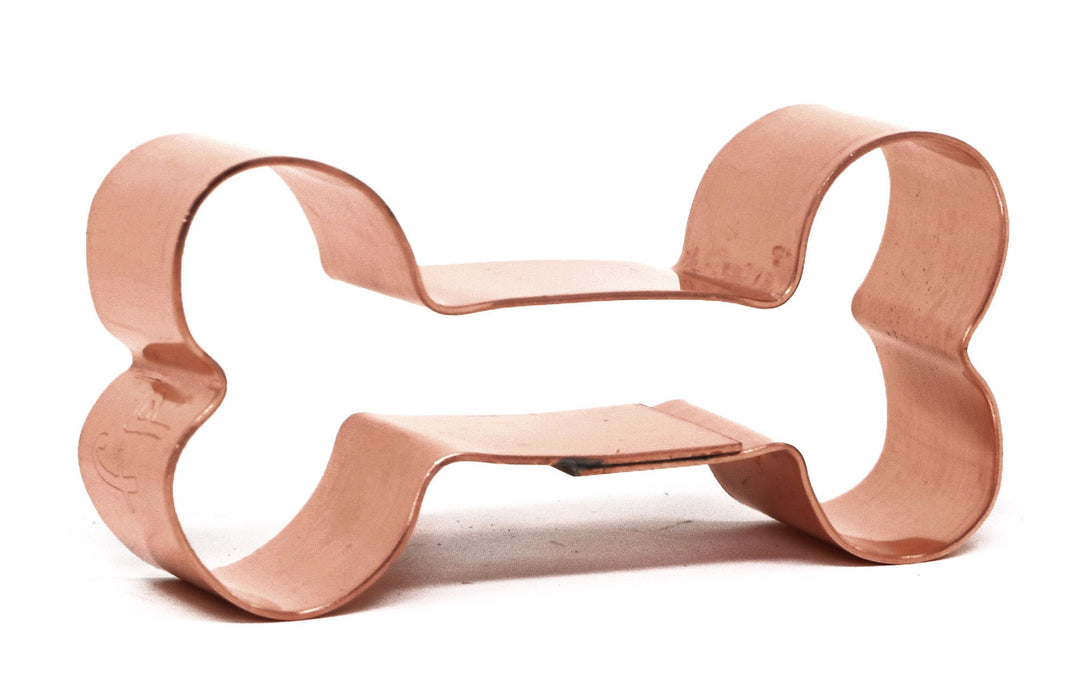 Little Copper Dog Bone Cookie Cutter, 2.5 x 1.25 inches, Made in USA