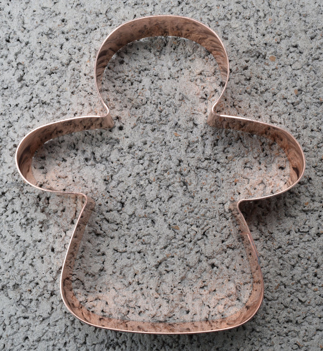 Copper Gingerbread Girl Cookie Cutter - Christmas Cookie Cutter, 4.5 x 3.75 Inches, Made in USA