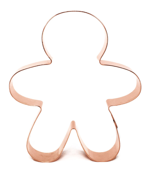 Copper Gingerbread Boy Cookie Cutter - Christmas Cookie Cutter, 4.5 x 3.75 Inches, Made in USA