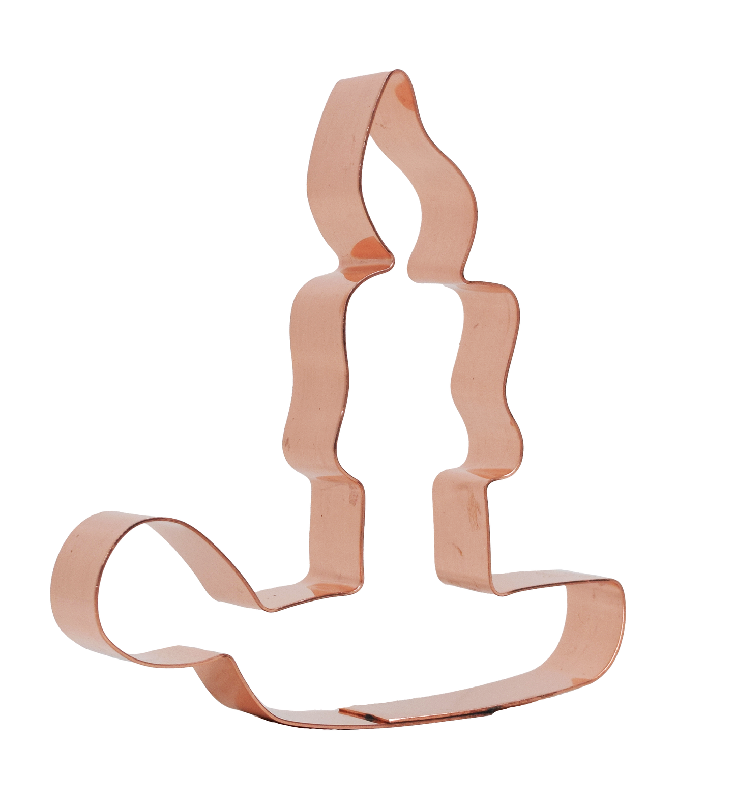 Old Fashioned Candlestick Copper Cookie Cutter, 3.75 x 4 inches