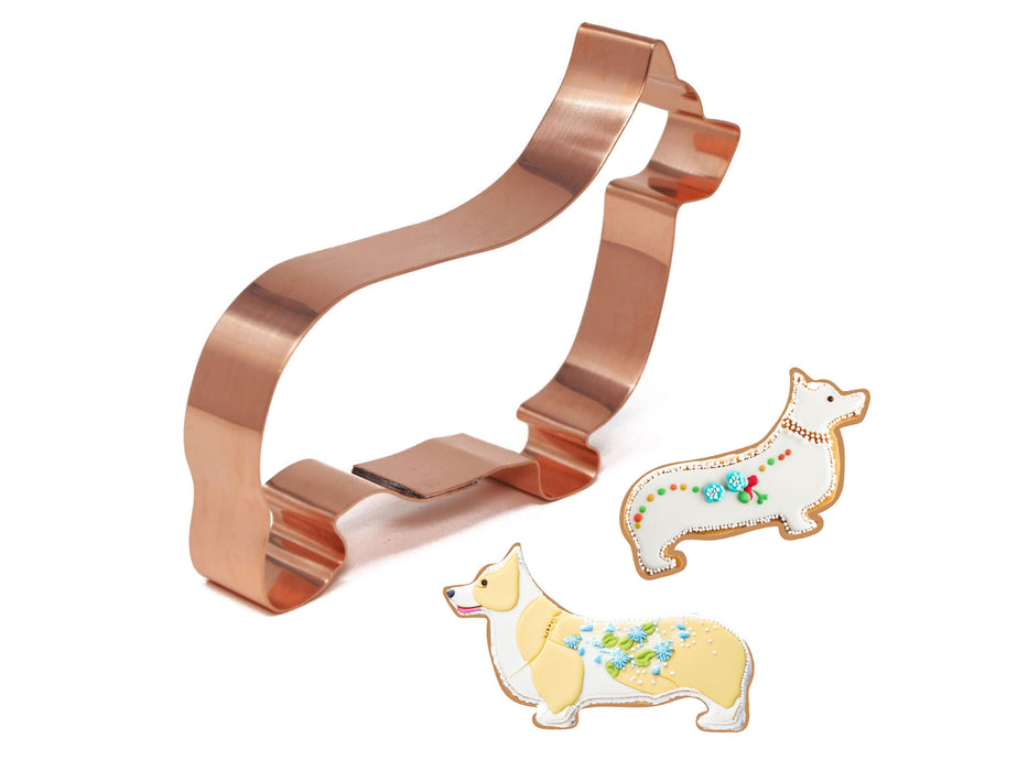 Copper Corgi Cookie Cutter - Dog Design (5 x 3.5 inches) - Made in USA