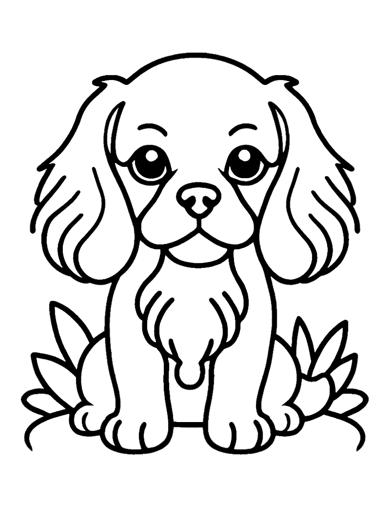 Free Cavalier King Charles Spaniel Coloring Page – Downloadable PNG ...