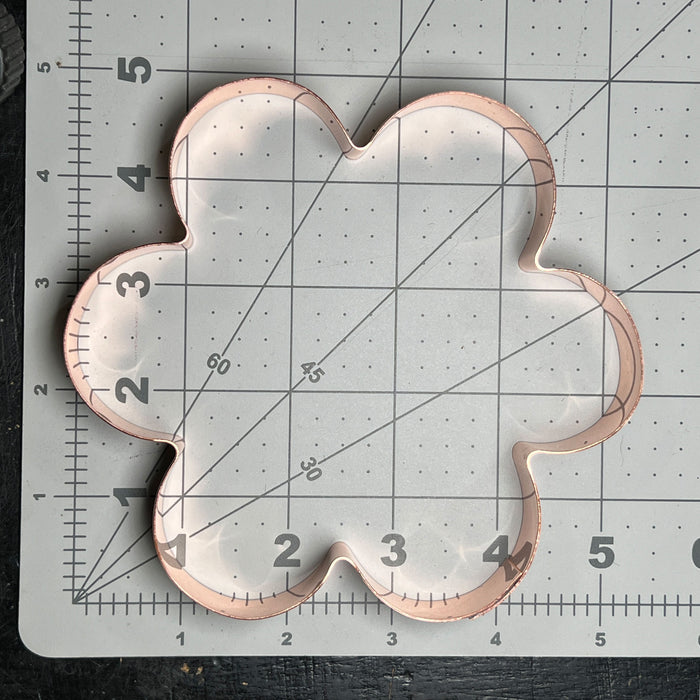 Copper Flower Cookie Cutter - Retro Floral Design (5.25 x 5 inches) - Made in USA