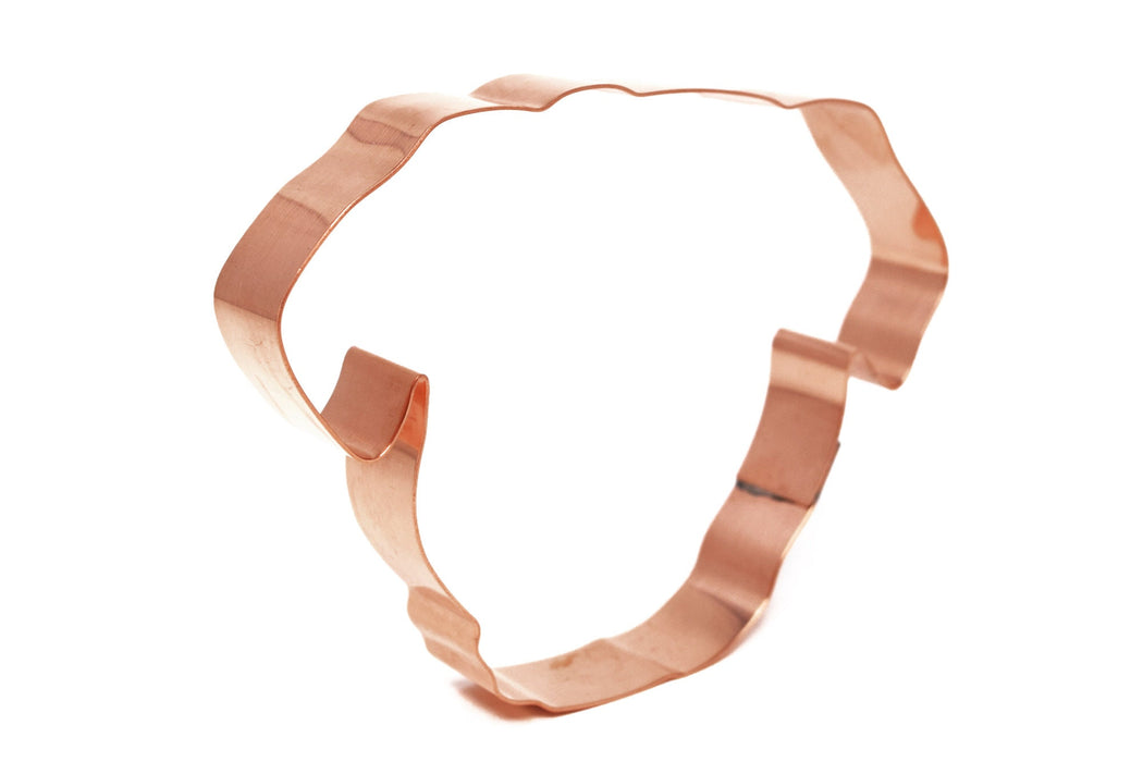 Copper Pug Face Cookie Cutter, Dog Cookie Cutter, 5 x 3.5 inches, Made in USA