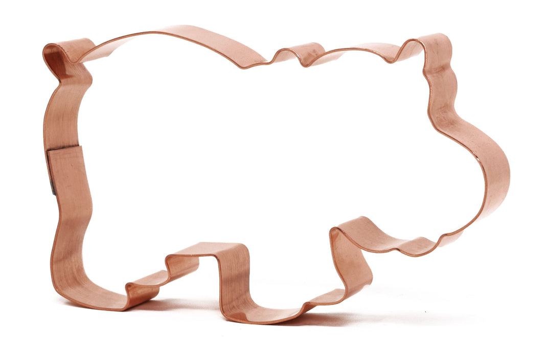 Copper Hippopotamus Cookie Cutter - Animal Cookie Cutter, 4.5 x 2.75 Inches, Made in USA