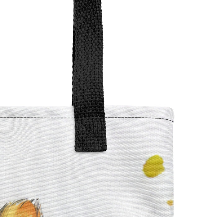 Pomeranian Tote Bag – Watercolor Pomeranian Canvas Bag, 15x15 with Black Handles - The Fussy Pup - Tote Bag