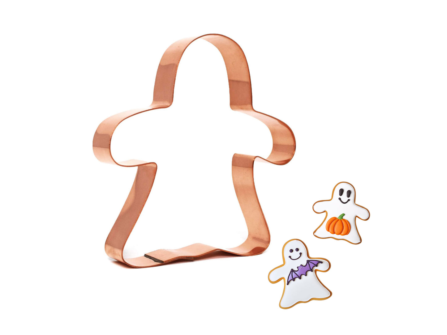 Cute Halloween Ghost Copper Cookie Cutter, 4 inches