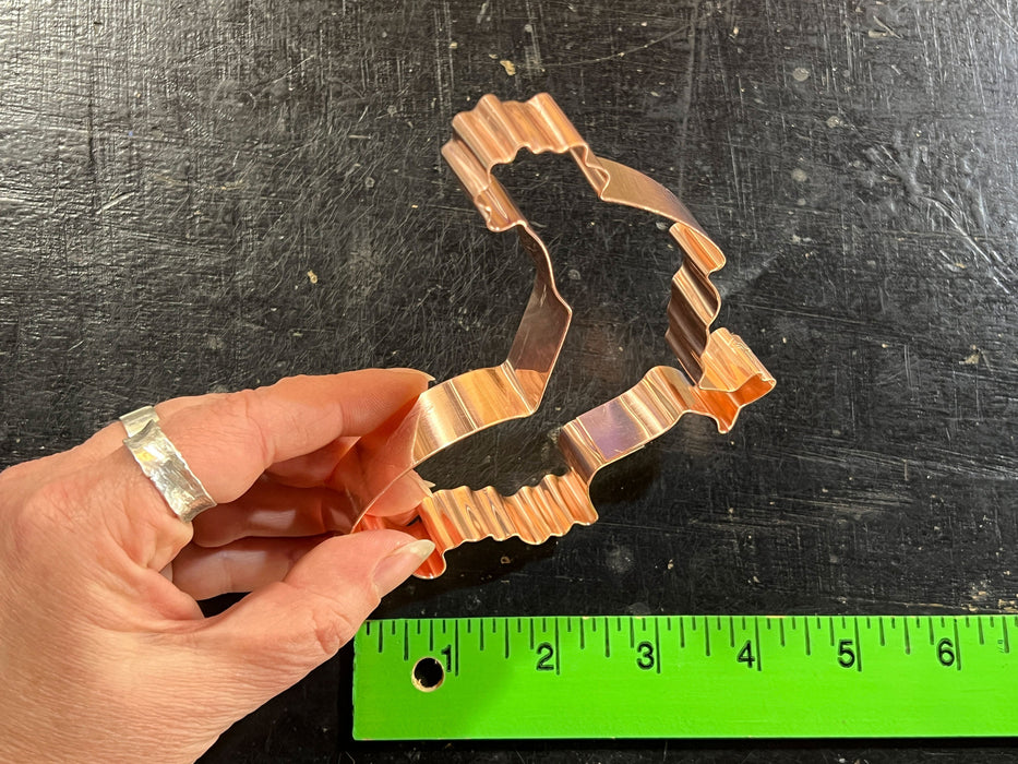 Copper Rooster Cookie Cutter, Animal Cookie Cutter, 5.25 x 4.5 inches, Made in USA
