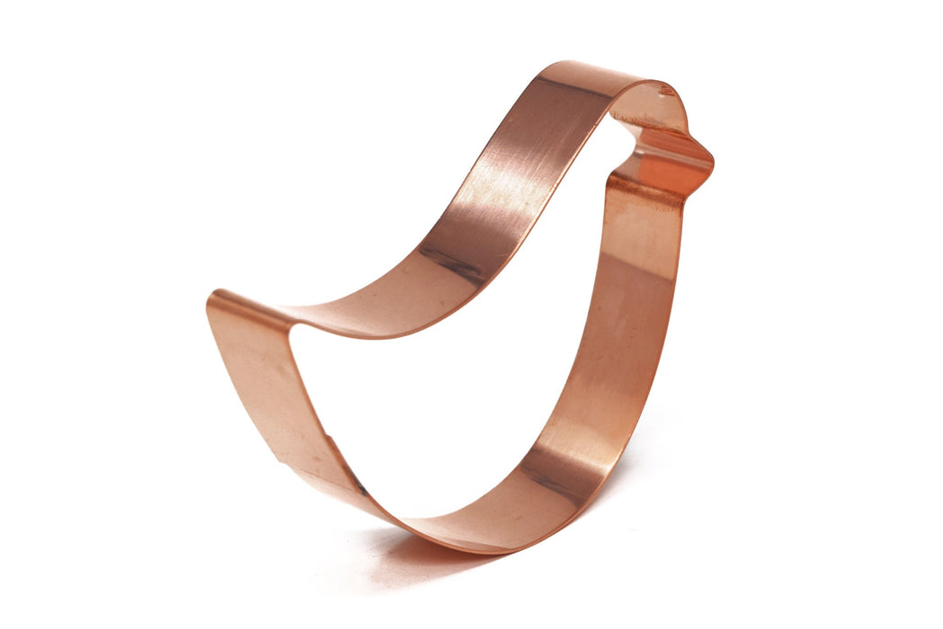 Copper Bird Cookie Cutter - Simple Bird Cookie Cutter, 4 x 3.25 inches, Made in USA