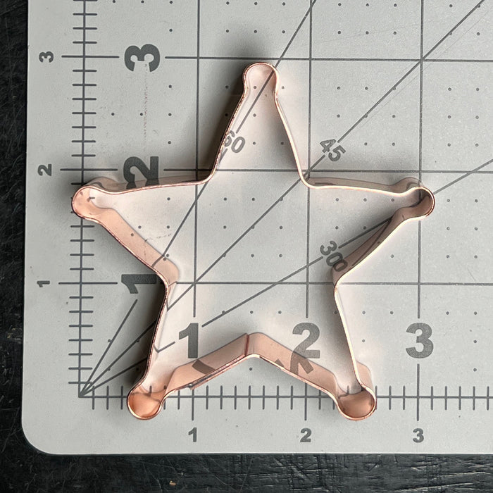 Small Copper Sheriff Badge Cookie Cutter - Western Design (3 x 3 inches) - Made in USA
