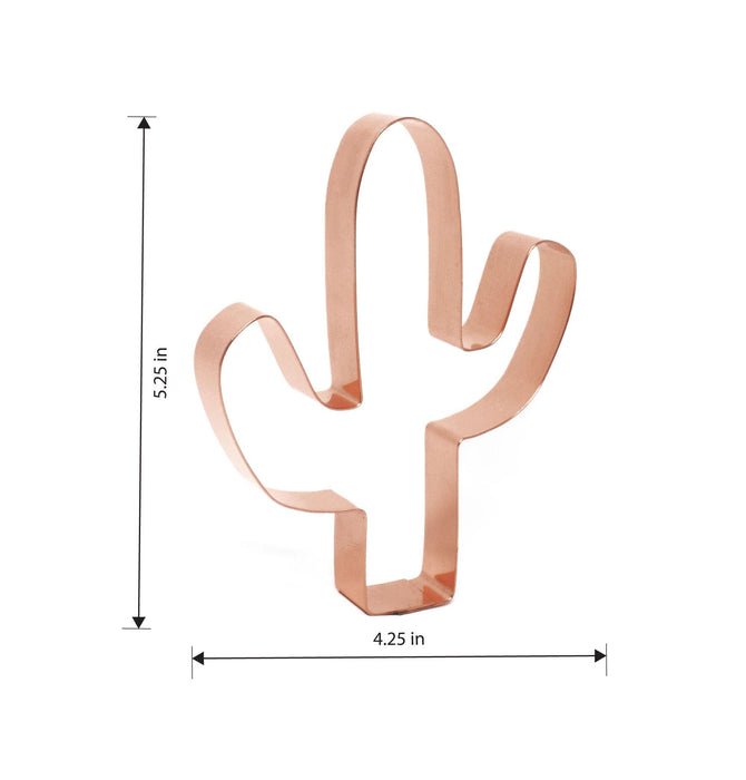 Copper Cactus Cookie Cutter - Simple Southwestern Cookie Cutter, 5.25 x 4.25 inches, Made in USA