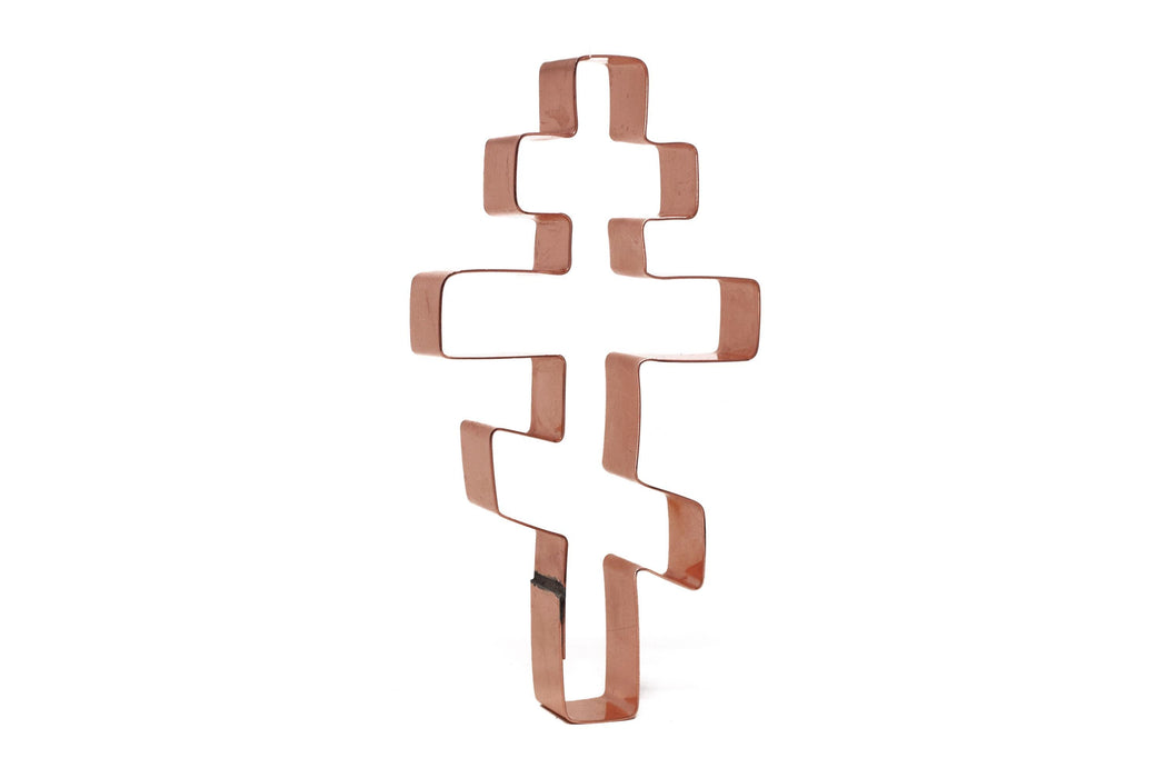 Copper Orthodox Cross Cookie Cutter - Religious Design (5.5 x 3 inches) - Made in USA
