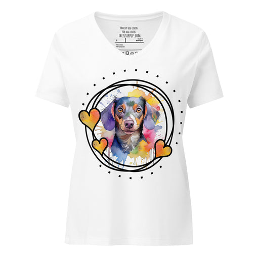 Dachshund Women’s relaxed v - neck t-shirt - The Fussy Pup - 