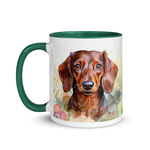 Dachshund Floral Coffee Mug – Watercolor Dog Design - The Fussy Pup - 