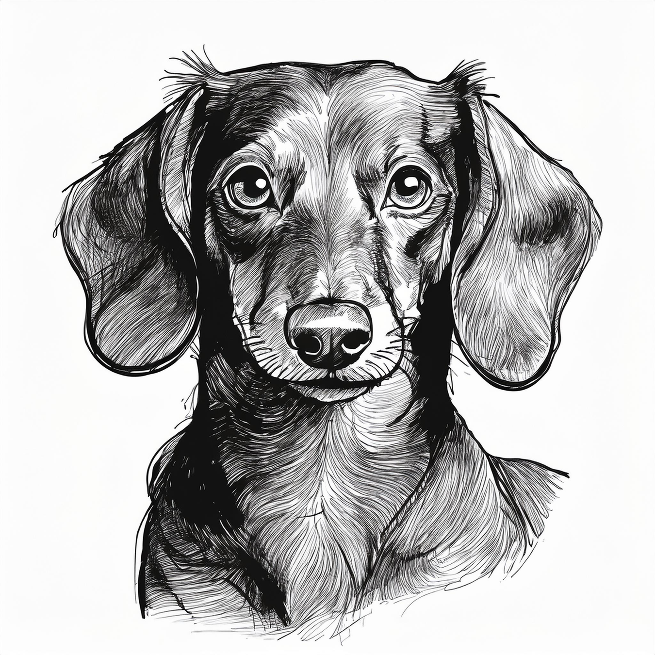 Stylized illustration of a Dachshund with a retro-inspired background, showcasing the breed's playful and charming personality.