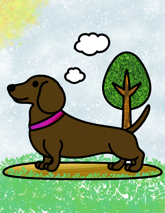 Free Dachshund Coloring Page – Downloadable PNG