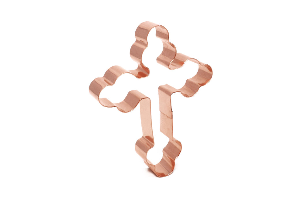 Copper St. Nicholas' Cross Cookie Cutter - Nature Design (4.5 x 3.5 inches) - Made in USA